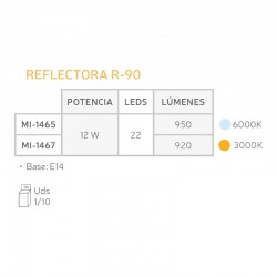 Reflectora R90. 6000ºK.